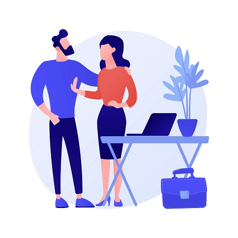 Sexual harassment abstract concept vector illustration.